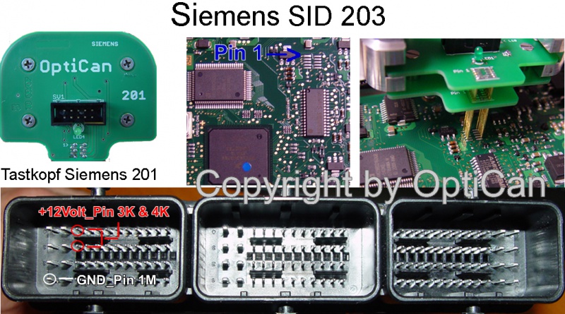Siemens SID 203 (Land Rover) pinout diagram 1